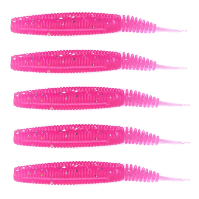 5pcs /Pack HENGJIA SO109 Spaghetti Worm Soft Bait Spiral Fishing Dummy Lures, Size: 10cm 7g(Color 3)