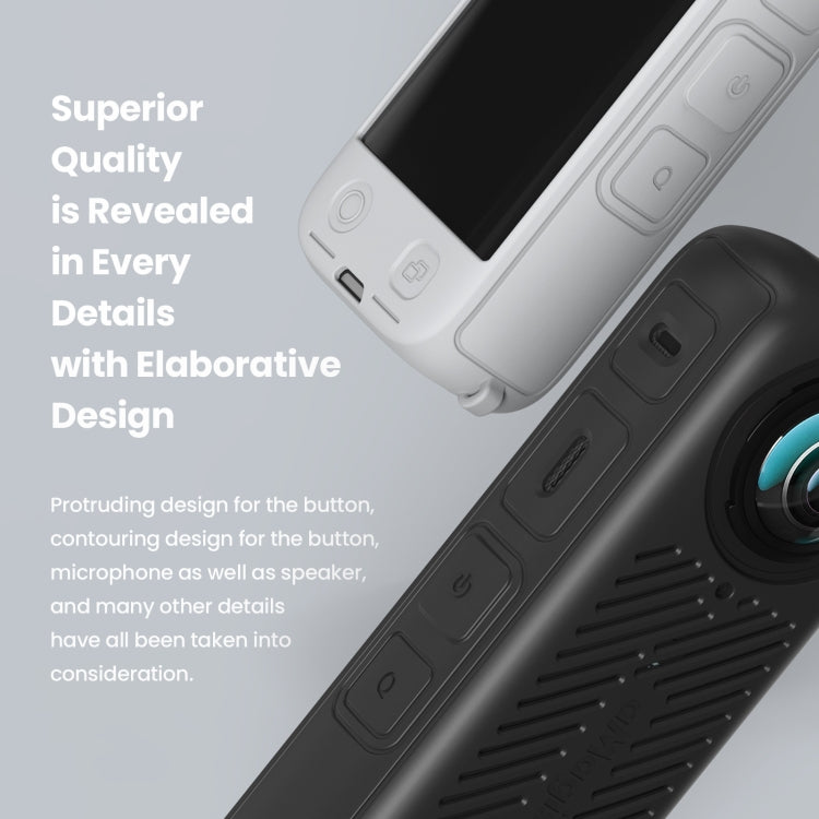 For Insta360 X4 AMagisn Silicone Protective Cover Body Case Gray