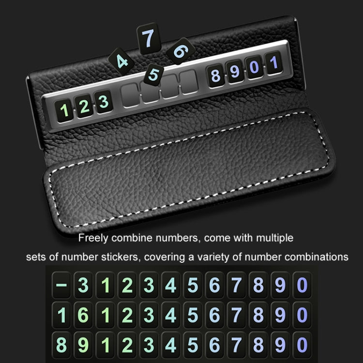 Car Front Windshield Temporary Parking Number Plate Interior Decoration(Black)
