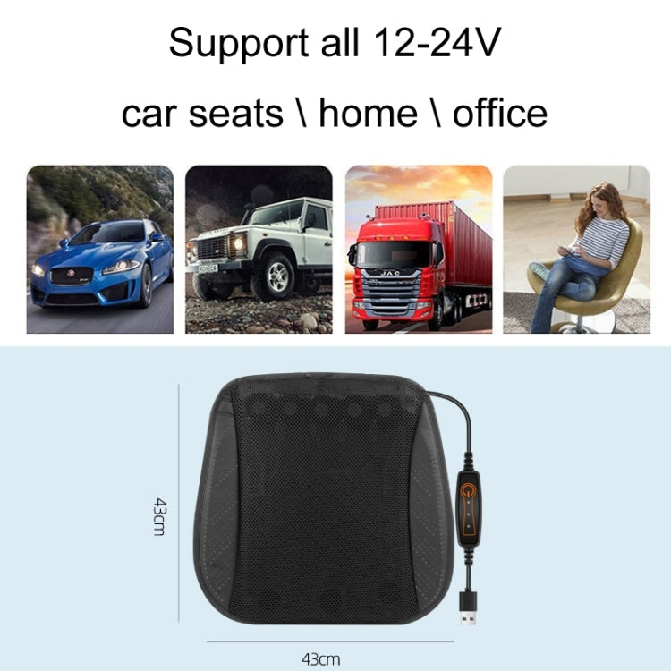 Car USB Summer Cool Ventilated Breathable Seat Cushion(Black 8 Sets Fan)