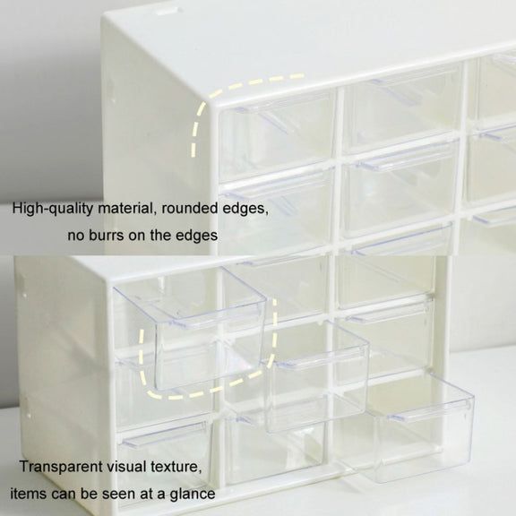 Transparent Desktop Small Objects Compartment Drawer Organizer Hair Accessories Storage Case, Color: 9 Grids Pink