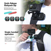TELESIN Quick Release Universal Backpack Clip Magnetic Backpack Mounting Bracket
