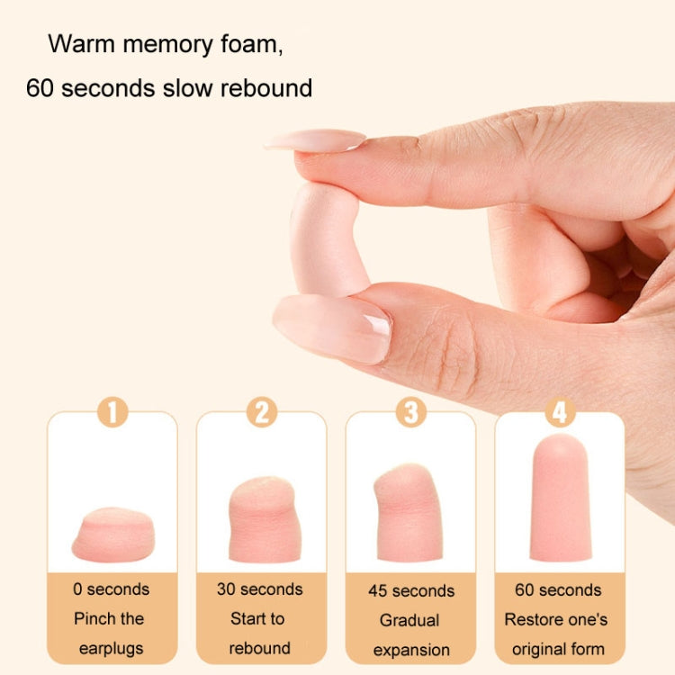 60pcs /Box Memory Foam Earplugs Student Dormitory Sleeping Noise Reduction Soundproof Earplugs(Pink)