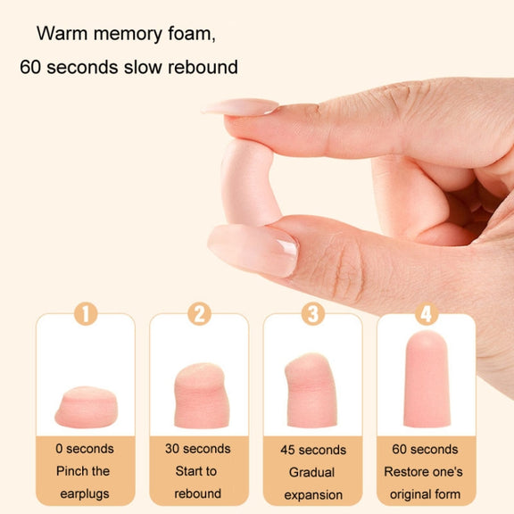10pcs /Box Memory Foam Earplugs Student Dormitory Sleeping Noise Reduction Soundproof Earplugs(Pink)