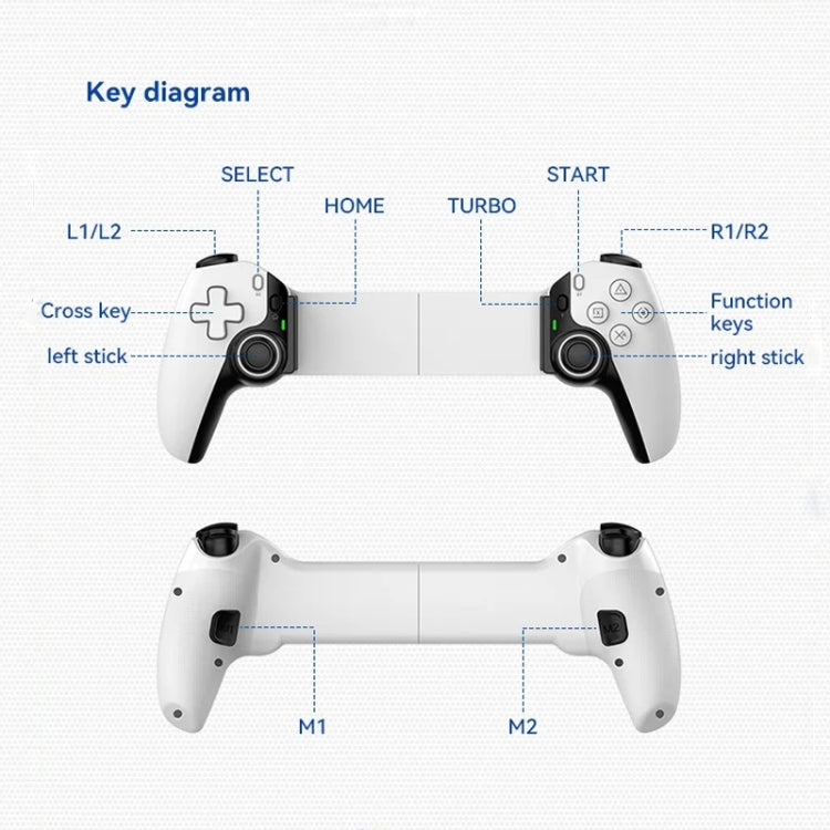 D9 Wireless Phone Stretching Game Controller For Switch / PS3 / PS4(Black)