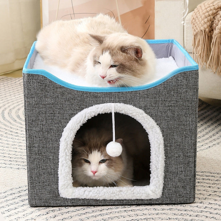 Multifunctional Sisal Cats Scratching Board Foldable Pet Bed(Dark Gray)