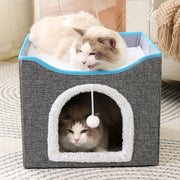 Multifunctional Sisal Cats Scratching Board Foldable Pet Bed(Dark Gray)