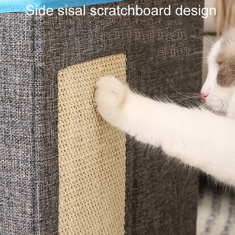 Multifunctional Sisal Cats Scratching Board Foldable Pet Bed(Dark Gray)