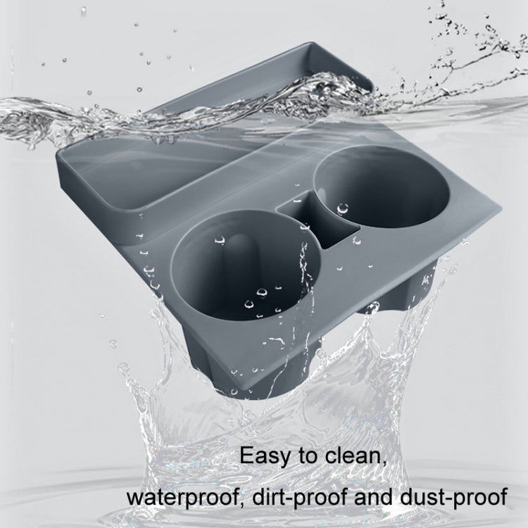 For Tesla Model3/Y Central Water Cup Limiter Silicone Coaster(Black)