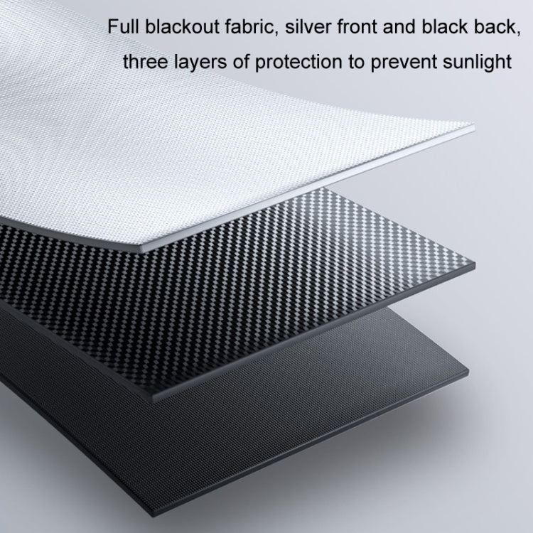 40x125cm Car Summer No-punch Retractable Titanium Silver Sunshade Curtain