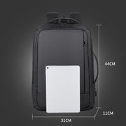 Expandable Business Water-resistant Laptop Backpack With USB Port(Grey)