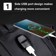 Expandable Business Water-resistant Laptop Backpack With USB Port(Grey)