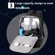 Expandable Business Water-resistant Laptop Backpack With USB Port(Grey)