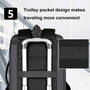 Expandable Business Water-resistant Laptop Backpack With USB Port(Grey)