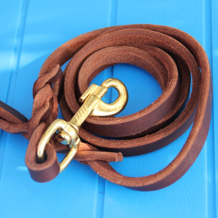 1.2 x 300cm Pet Outing Cowhide Towing Leash Dog Training Harness(Iron Hook)