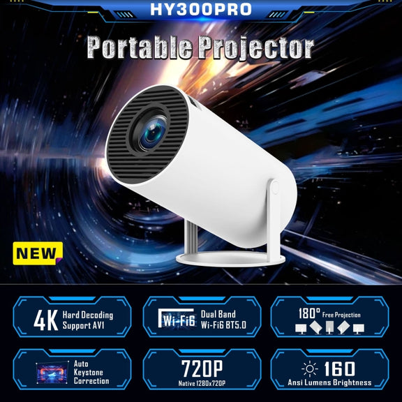 HY300 PRO Smart Projector Android 11.0 System 120 Lumen Portable Projector(EU Plug)