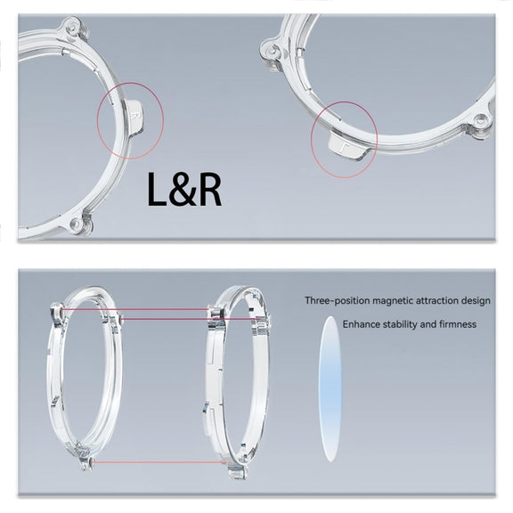 For Meta Quest 3 VR Magnetic Eyeglasses Frame, Spec: Anti Blue Light Lens+Frame Transparent
