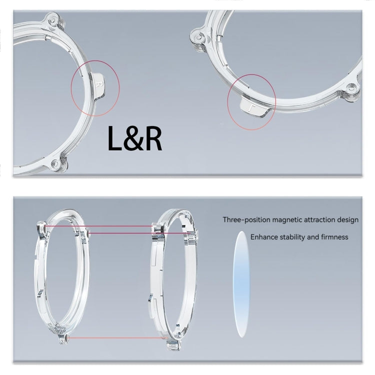 For Meta Quest 3 VR Magnetic Eyeglasses Frame, Spec: Anti Blue Light Lens+Frame Transparent