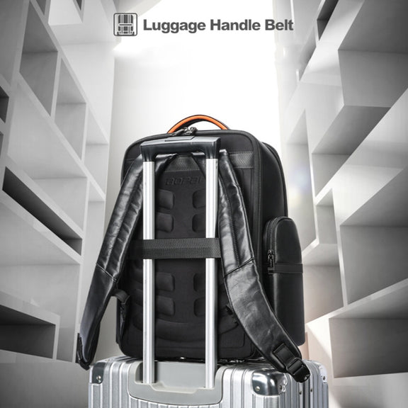 Bopai 61-17311 Large-capacity First-layer Cowhide Laptop Backpack With USB+Type-C Port(Plain)