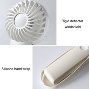 Portable Handheld Quiet Fan Silicone Hanging Neck Small Electrical Fan(Beige)