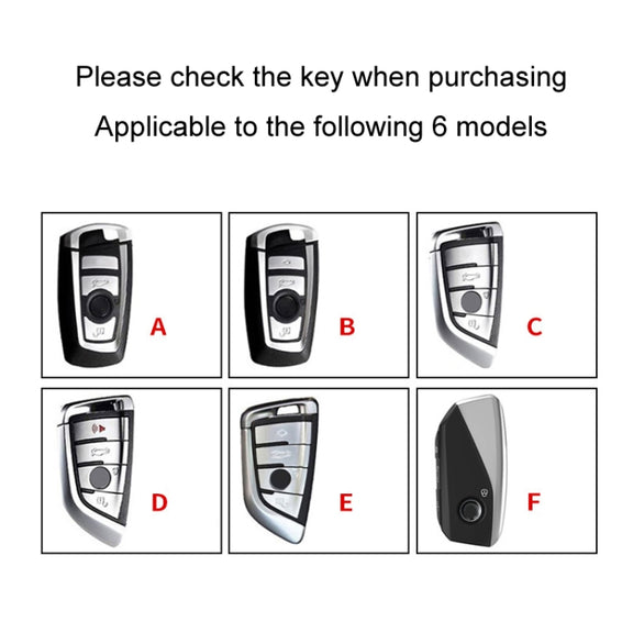 For BMW Car Key Cover Multifunctional Keychain Anti-Lost Number Plate, Style: F