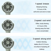 Mini Handheld Small Fan Rechargeable Mute Desktop Portable Fan(Pink)