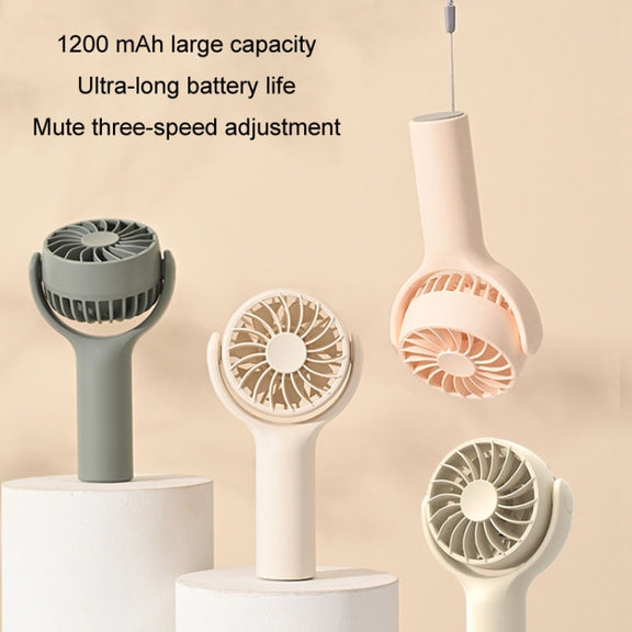 Mini Handheld Small Fan Rechargeable Mute Desktop Portable Fan(Pink)