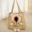 Portable Outing Cat Bag Exposed Shoulder Canvas Bag Small Dog Pet Bag(Bear Khaki) - Pet Storages & Bags by PMC TechLife | Online Shopping South Africa | PMC TechLife | Buy Now Pay Later Mobicred