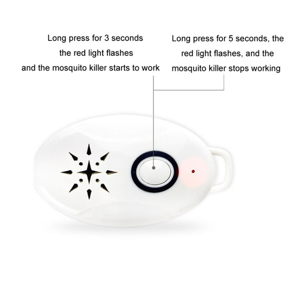 Mini USB Rechargeable Fly Repeller Outdoor Portable Mobile Mosquito Repellent Device(White)