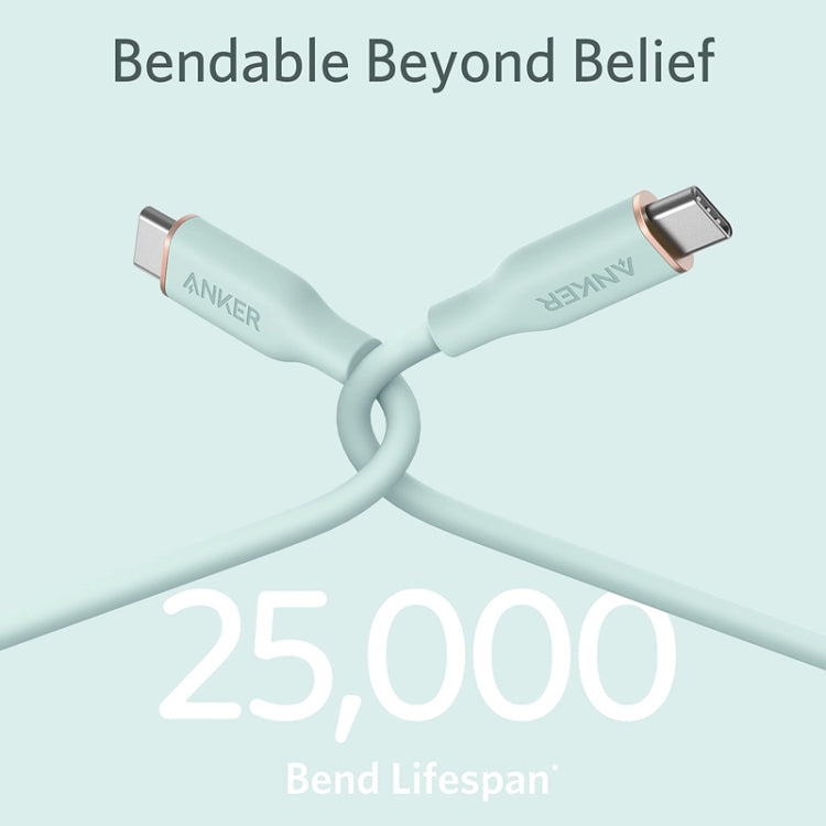 ANKER A8552 Powerline III 0.9m Skin Friendly Dual Type-C Data Cable PD100W Fast Charging Cable(Black)