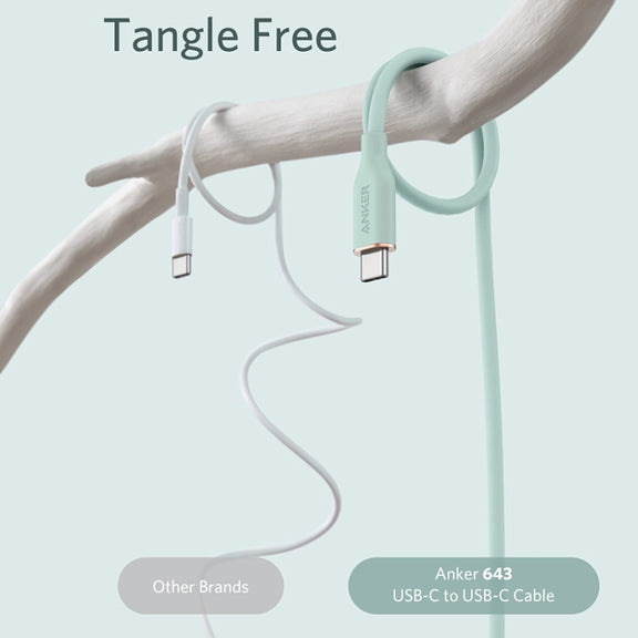 ANKER A8552 Powerline III 0.9m Skin Friendly Dual Type-C Data Cable PD100W Fast Charging Cable(Black)