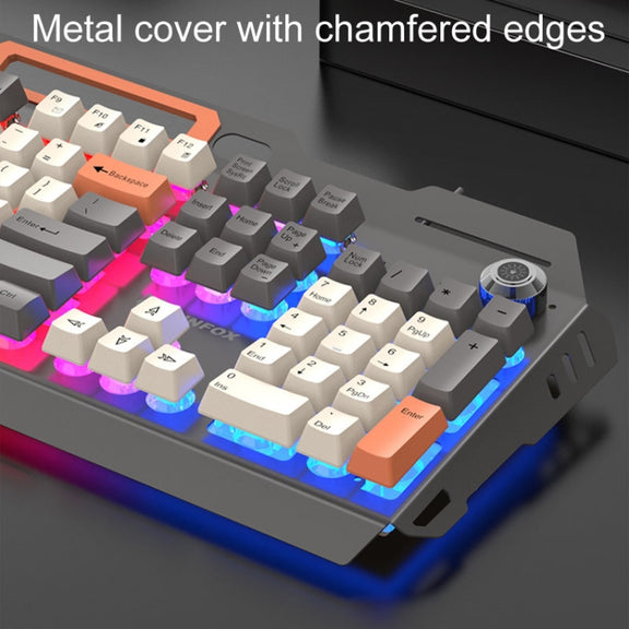 XUNSVFOX K90 Mechanical Feeling Metal Keyboard Gaming Computer Wired Keyboard(Shimmer)