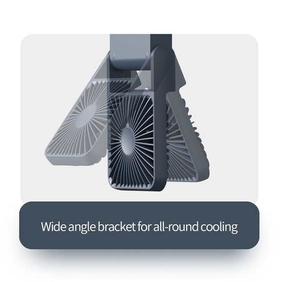 HX-123 USB Charging Wall-mounted Desktop Folding Thin and Light Small Fan(Blue)