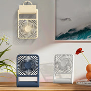 HX-123 USB Charging Wall-mounted Desktop Folding Thin and Light Small Fan(Blue)