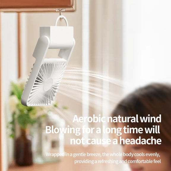 HX-123 USB Charging Wall-mounted Desktop Folding Thin and Light Small Fan(Blue)