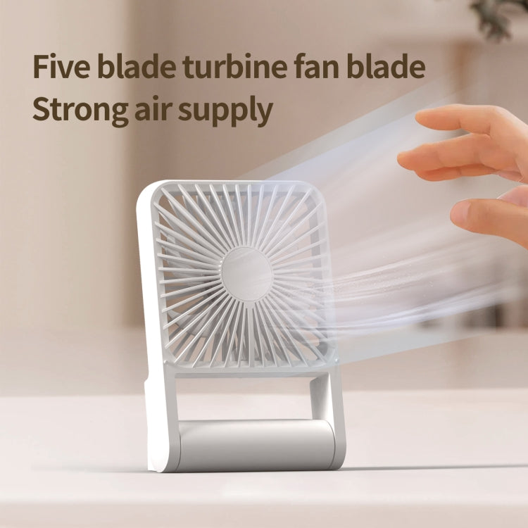 HX-123 USB Charging Wall-mounted Desktop Folding Thin and Light Small Fan(White)