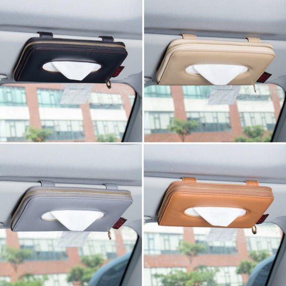 Car Sun Visor Skylight Hanging Tissue Box(H052 Gray)