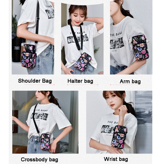 Printed Crossbody Mobile Phone Bag Mini Wallet With Arm Band, Style: Star