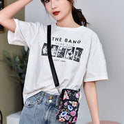Printed Crossbody Mobile Phone Bag Mini Wallet With Arm Band, Style: Rural Flower