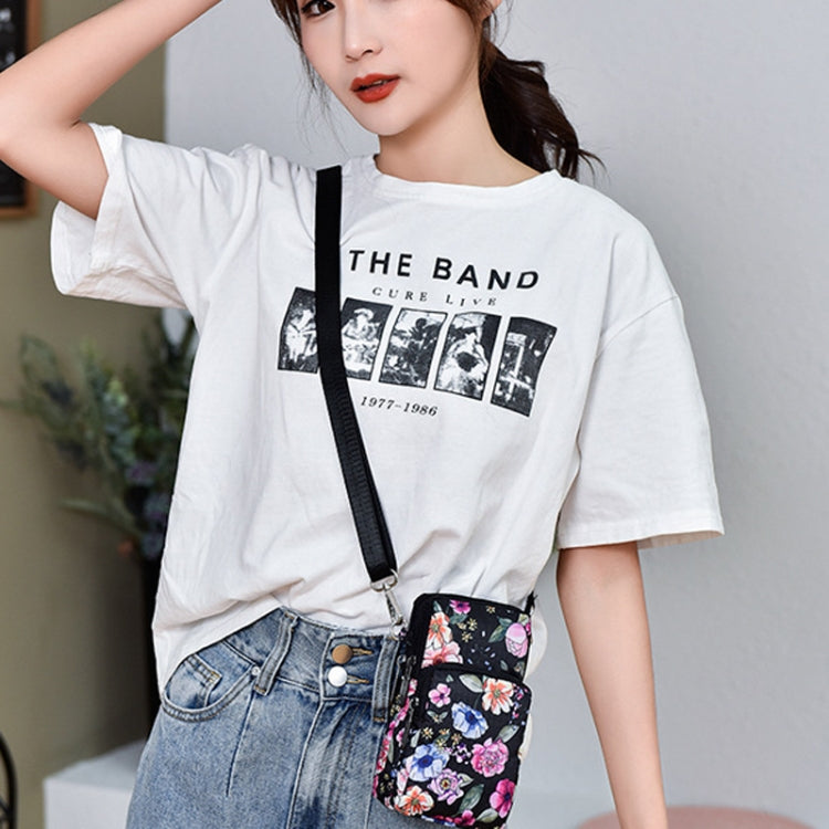 Printed Crossbody Mobile Phone Bag Mini Wallet With Arm Band, Style: Blue Printing