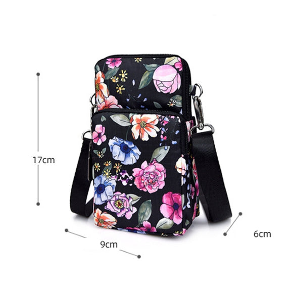 Printed Crossbody Mobile Phone Bag Mini Wallet With Arm Band, Style: Scenery