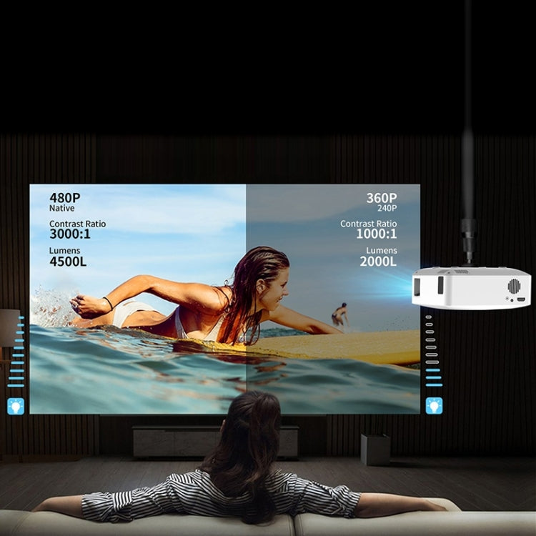 Y2S 1080P Mini LED WiFi Projector Support Wireless Wired Screen Mirroring Youtube Version(US Plug)