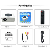 Y2S 1080P Mini LED WiFi Projector Support Wireless Wired Screen Mirroring Youtube Version(UK Plug)