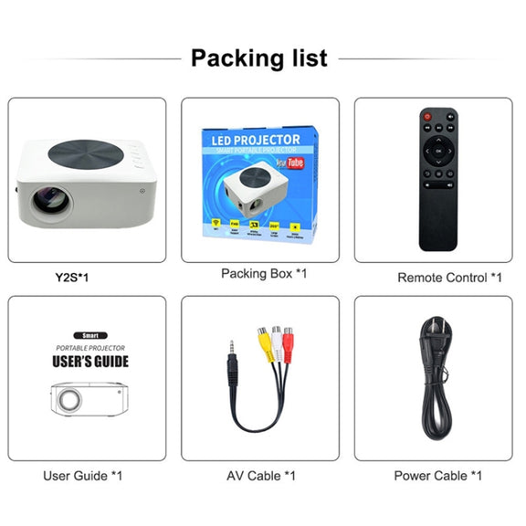 Y2S 1080P Mini LED WiFi Projector Support Wireless Wired Screen Mirroring Youtube Version(UK Plug)