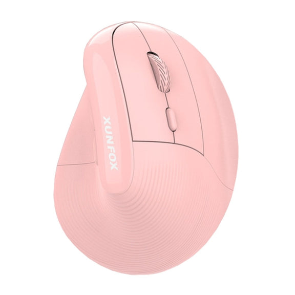 XUNSVFOX H5 Upright Vertical Dual Mode Mouse Rechargeable Wireless Business Office Mouse(Pink)