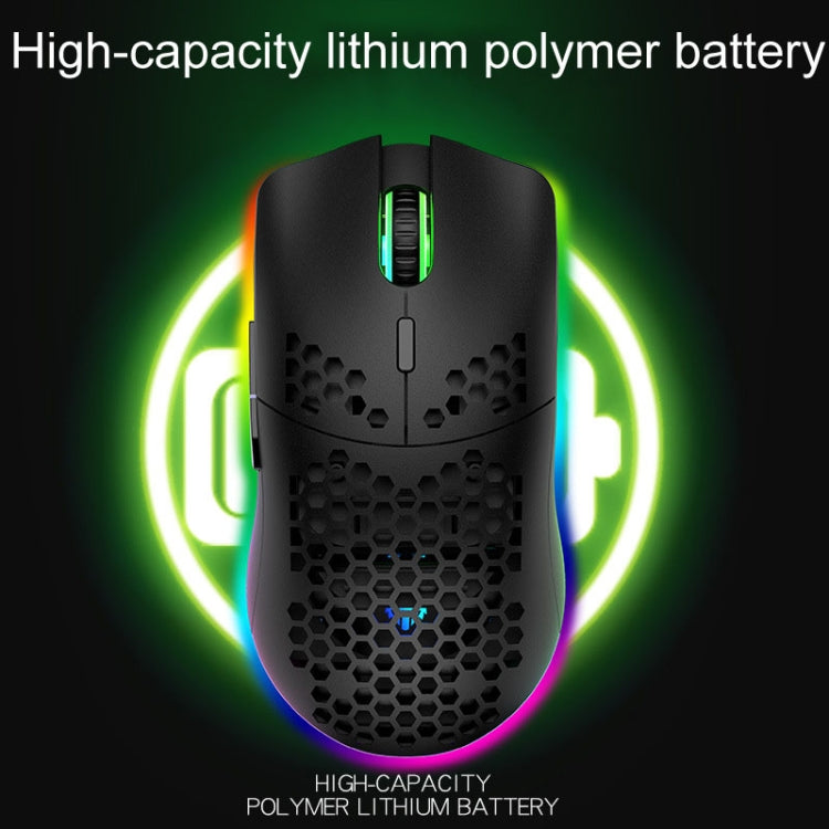 XUNSVFOX XYH80 Hollow Hole Rechargeable Wireless Gaming Mouse RGB Light Computer Office Mouse(White)
