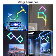 JSK-P30 9 Sections Smart WiFi Bluetooth Splicing Atmosphere Light Sound Control Constellation Light Support Amazon Alexa / Google Assistant / DuerOS AU Plug(White)