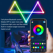 JSK-P22 5V Bluetooth RGB Stitching Light E-Sports Atmosphere Decorative Lamp, Style: 6 Sections+USB To DC Line+UK Plug(White)