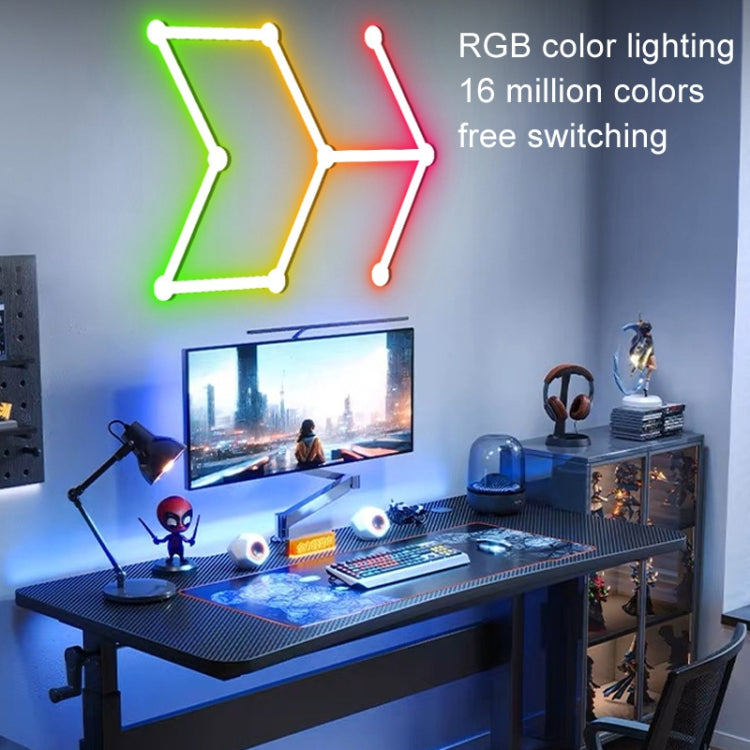 JSK-P22 5V Bluetooth RGB Stitching Light E-Sports Atmosphere Decorative Lamp, Style: 9 Sections+USB To DC Line+US Plug(White)