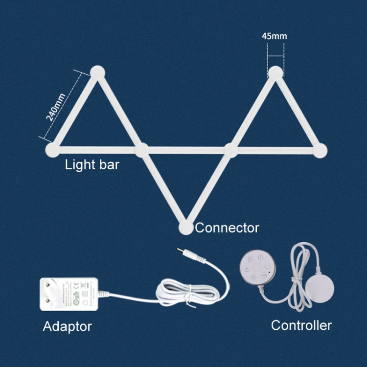 JSK-P26 Smart WiFi Bluetooth Version RGB Direct Illumination Phantom Splicing Light, Support Amazon Alexa / Google Assistant / DuerOS, Style: 9 Sections+EU Plug Adapter(White)